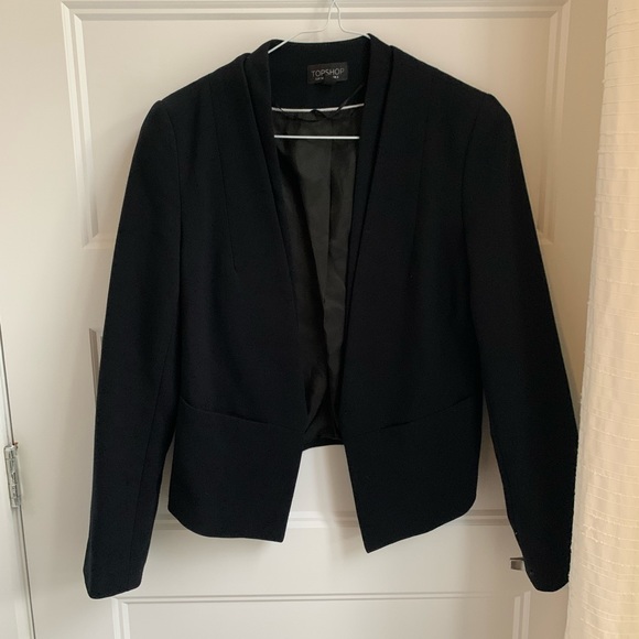 ✨2 for 20$✨Topshop Black crop blazer - Picture 1 of 4